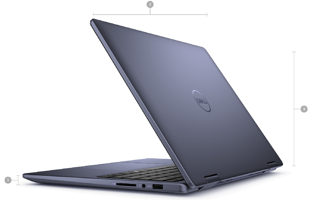 Laptop Dell Inspiron 7445 2 in 1 Ryzen 5 - 8640HS RAM 8GB SSD 512GB 14 inch FHD+ Windows 11 - Midnight Blue