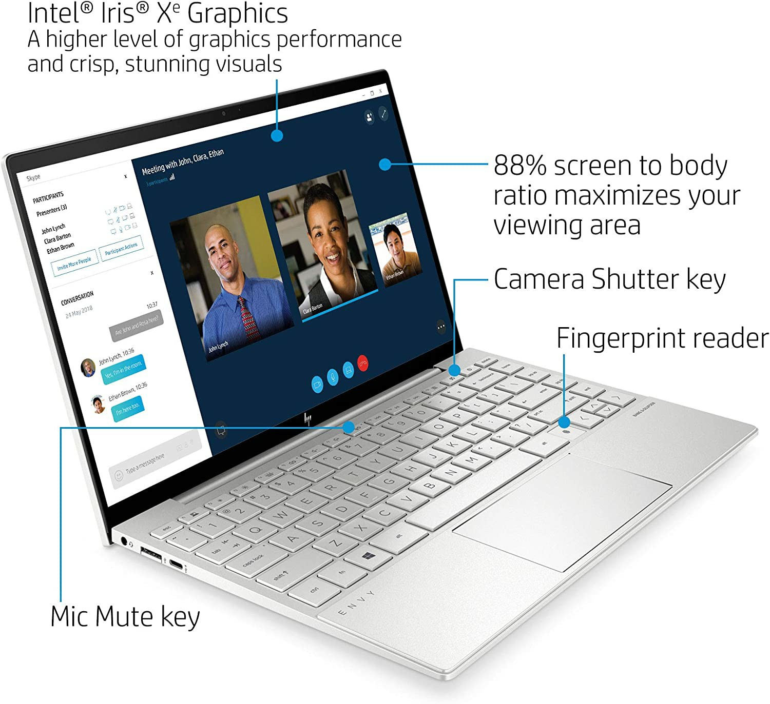 Hp Envy 13 - ba1010nr Core i7-1165G7 RAM 8GB SSD 256GB 13.3 inch FHD Touch Windows 10 Home