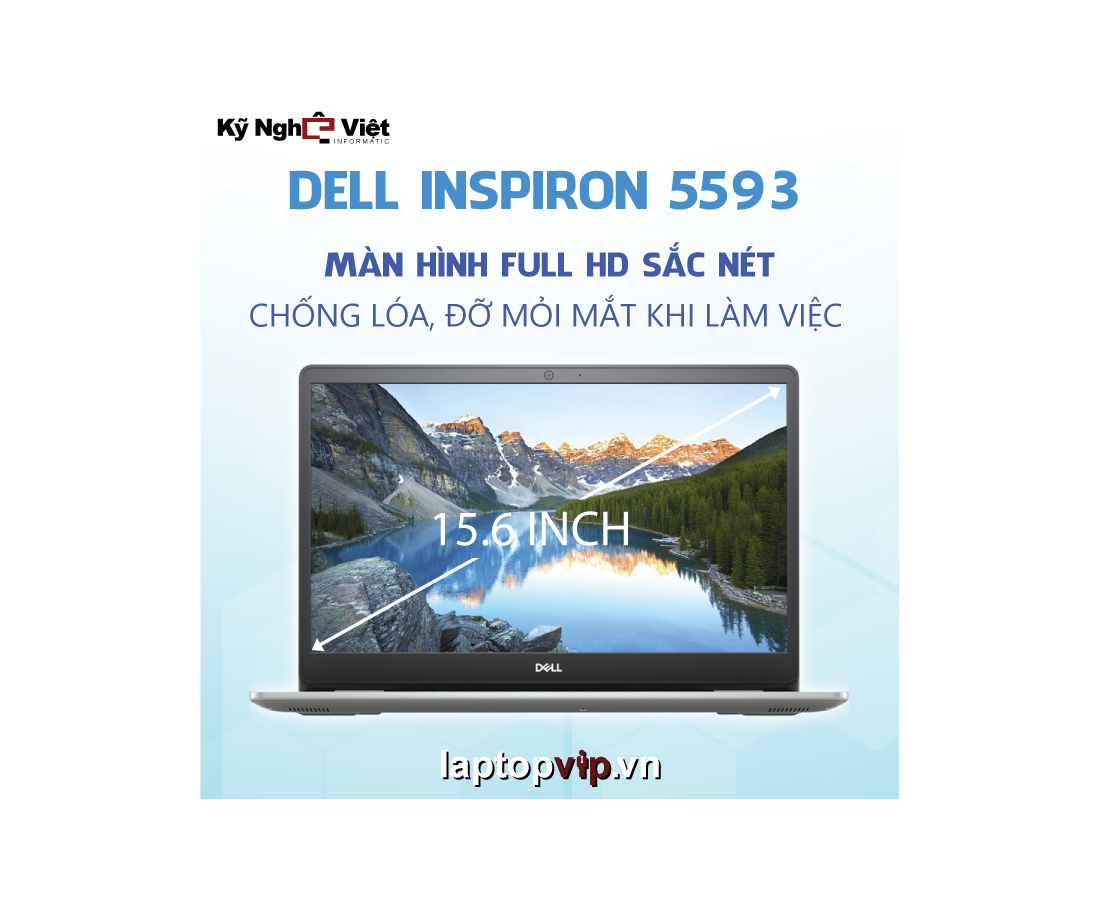Dell Inspiron 5593, CPU: Core i5 1035G1, RAM: 16 GB, Ổ cứng: SSD M.2 512GB, Độ phân giải : Full HD (1920 x 1080), Card đồ họa: Intel UHD Graphics - hình số , 6 image