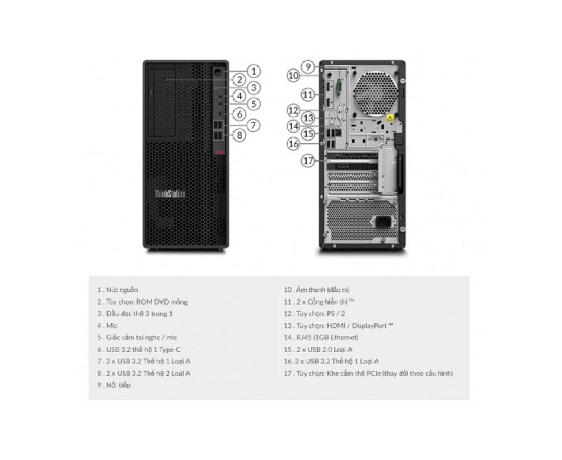 Lenovo Thinkstation P340 Tower, CPU: Xeon® W-1270 - hình số , 4 image