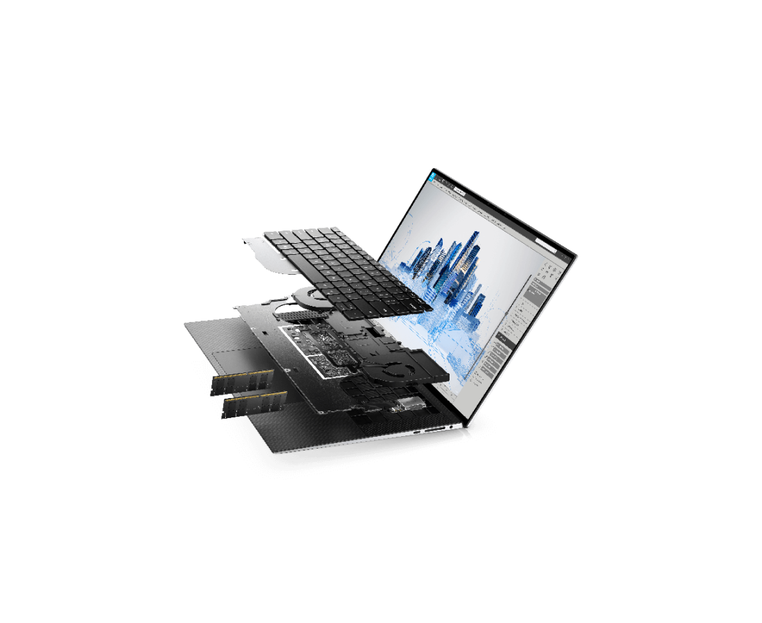 Dell Precision 5560, CPU: Core i9 - 11950H, RAM: 64GB, Ổ cứng: SSD M.2 1TB, Độ phân giải: UHD, Card đồ họa: NVIDIA RTX A2000, Màu sắc: Platinum Silver - hình số , 8 image
