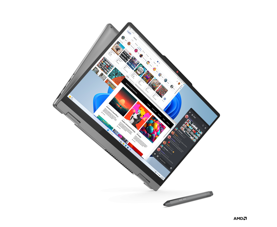 Lenovo IdeaPad 5 2 in 1 14AHP9, CPU: Ryzen 7 - 8845HS, RAM: RAM 16 GB, Ổ cứng: SSD M.2 1TB, Độ phân giải : Full HD+ Touch, Card đồ họa: AMD Radeon 780M Graphics, Màu sắc: Luna Grey - hình số , 6 image