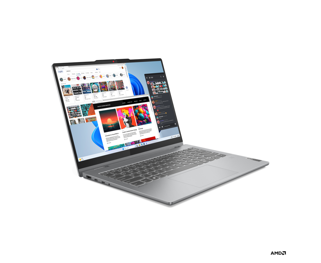 Lenovo IdeaPad 5 2 in 1 14AHP9, CPU: Ryzen 7 - 8845HS, RAM: RAM 16 GB, Ổ cứng: SSD M.2 1TB, Độ phân giải : Full HD+ Touch, Card đồ họa: AMD Radeon 780M Graphics, Màu sắc: Luna Grey - hình số , 8 image