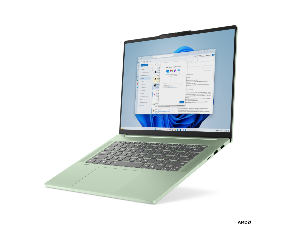 Lenovo IdeaPad Slim 5 15ARP10, CPU: Ryzen 7 - 7735HS, RAM: RAM 16 GB, Ổ cứng: SSD 1TB, Độ phân giải : Full HD+, Card đồ họa: AMD Radeon 680M, Kích thước màn hình: 15.3 inch, Loại màn hình: Non-Touch, Hệ điều hành: Windows 11, Màu sắc: Seafoam Green - hình số , 6 image